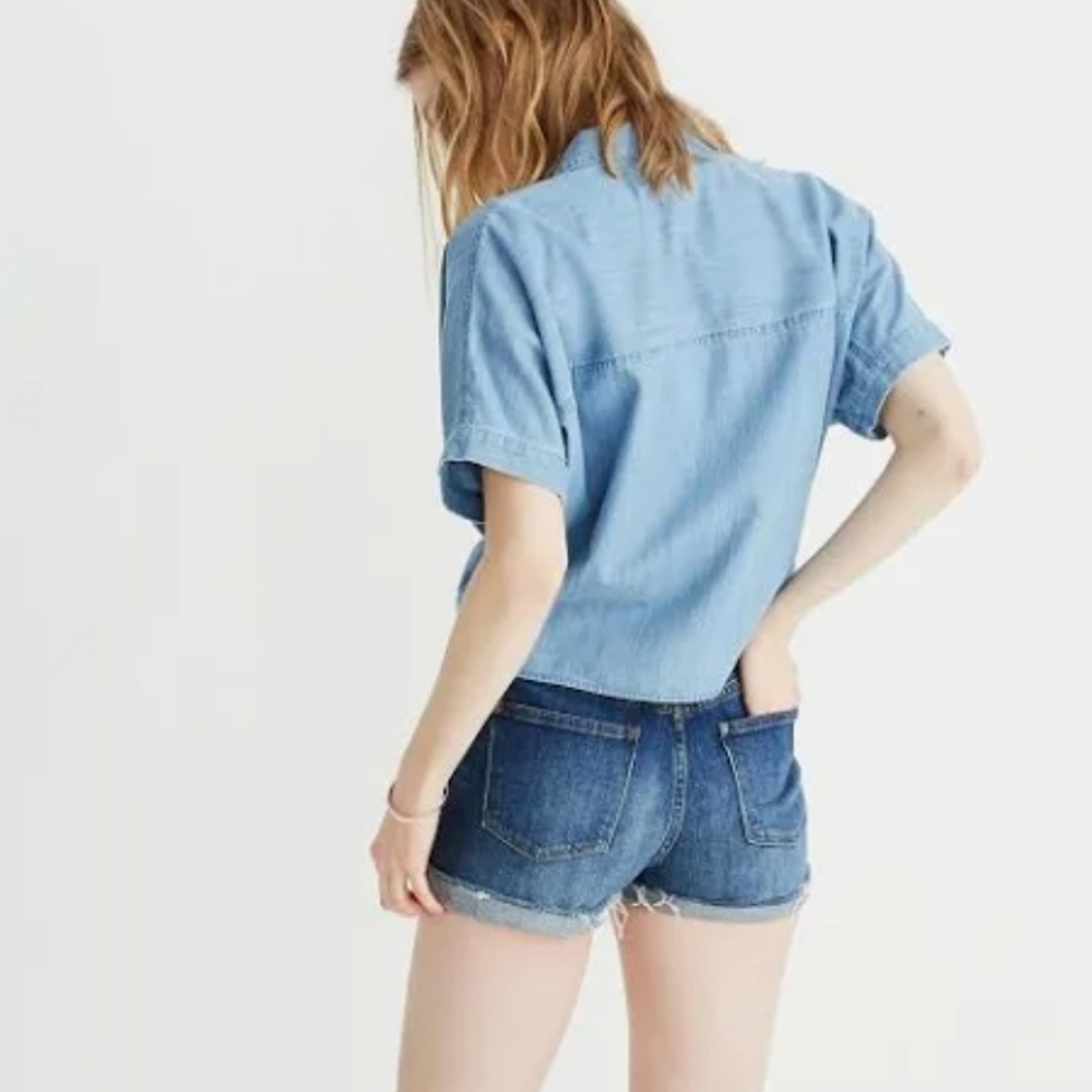 MADEWELL High-Rise Denim Shorts in Glenoaks Wash